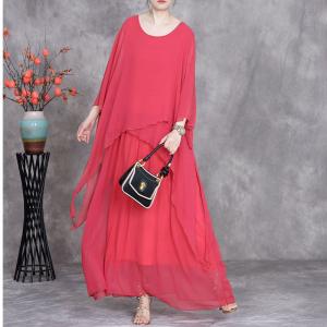 Resort Style Layering Maxi Flowing Sheer Dress