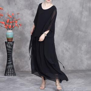 Resort Style Layering Maxi Flowing Sheer Dress
