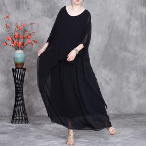 Resort Style Layering Maxi Flowing Sheer Dress