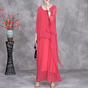 Resort Style Layering Maxi Flowing Sheer Dress