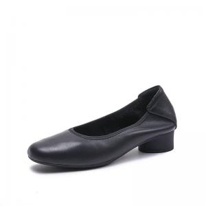 Business Casual Leather Square Toe Office Slip-On
