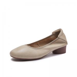 Business Casual Leather Square Toe Office Slip-On