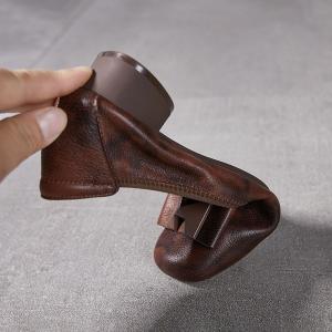 Chunky Heels Bowknot Leather Teacher Shoes