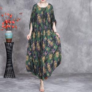 Daisy Printed High Waist Loose Travel Dress