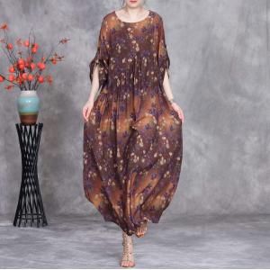 Daisy Printed High Waist Loose Travel Dress