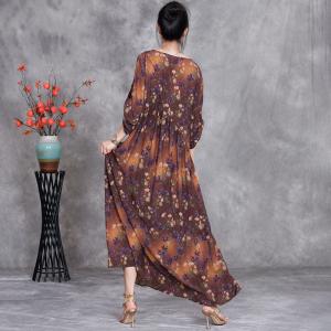 Daisy Printed High Waist Loose Travel Dress