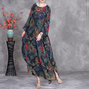 Tropical Flowers Printed Summer Comfort Dress