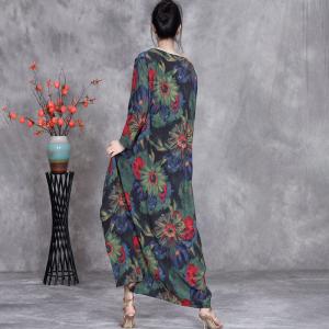 Tropical Flowers Printed Summer Comfort Dress