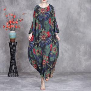 Tropical Flowers Printed Summer Comfort Dress