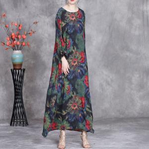 Tropical Flowers Printed Summer Comfort Dress