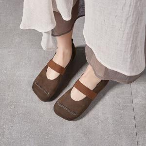 Cozy Square Toe Mom Ballet Flats