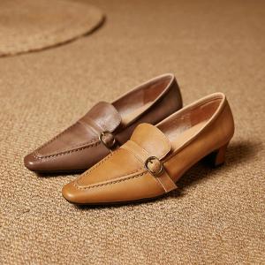 Low Heels Business Leather Pointed Toe Loafers