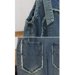 Raw Edges Front Pockets Jean Overalls