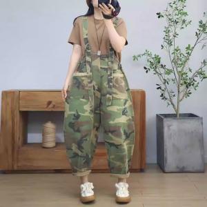 Adjustable Straps Suspender  Camouflage Overalls
