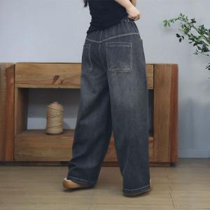 Floor Length Straight Leg Baggy Boyfriend Jeans