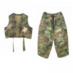 Camo Short Jacket with Baggy Dad Jean Sets