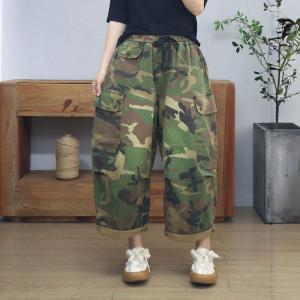 Camo Short Jacket with Baggy Dad Jean Sets