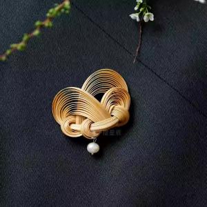 Chinese Vintage Handmade Bamboo Brooch Pin