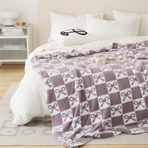 Bowknot Patterns Checkered Blanket Throw
