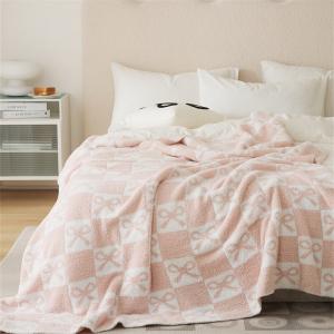Bowknot Patterns Checkered Blanket Throw