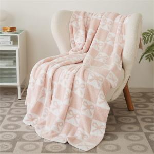 Bowknot Patterns Checkered Blanket Throw