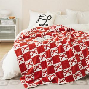 Bowknot Patterns Checkered Blanket Throw