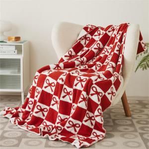 Bowknot Patterns Checkered Blanket Throw