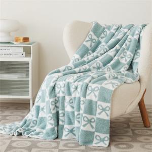Bowknot Patterns Checkered Blanket Throw