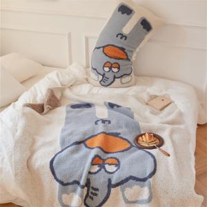 Lovely Cartoon Elephant Camping Blanket