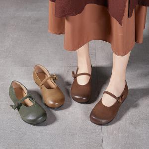 British Style Leather Summer Mary Jane Flats