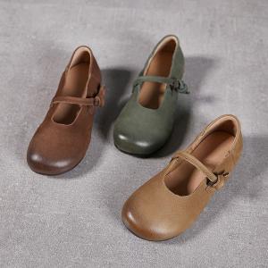 British Style Leather Summer Mary Jane Flats