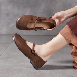 British Style Leather Summer Mary Jane Flats