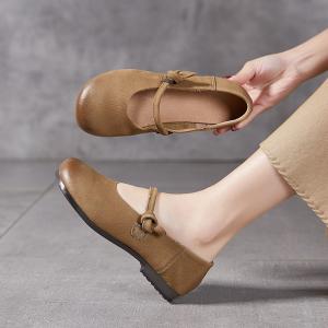 British Style Leather Summer Mary Jane Flats