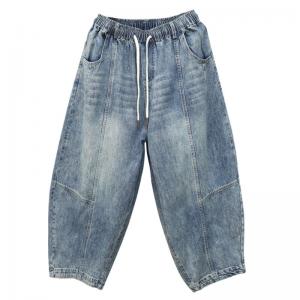 Relaxed Light Wash Barrel Jeans for Women