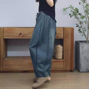 Soft Denim Plus Size Barrel Jeans