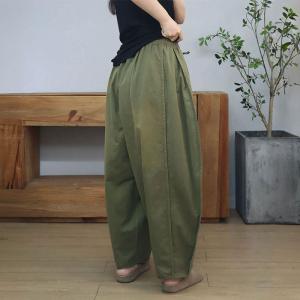 Casual Plus Size Cotton Balloon Pants