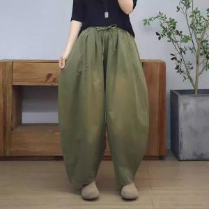 Casual Plus Size Cotton Balloon Pants