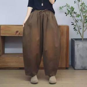 Casual Plus Size Cotton Balloon Pants