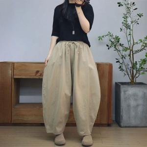 Casual Plus Size Cotton Balloon Pants