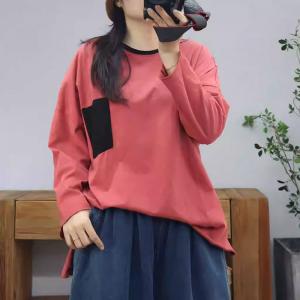 Chest Pocket Oversized Cotton Casual T-shirt