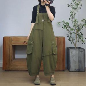 Relax-Fit Versatile Cotton Denim Cargo Overalls