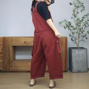 Relax-Fit Versatile Cotton Denim Cargo Overalls