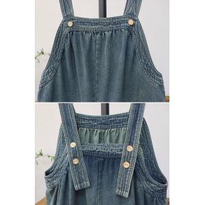 Plus Size Wide Leg Light Wash Gardening Overalls