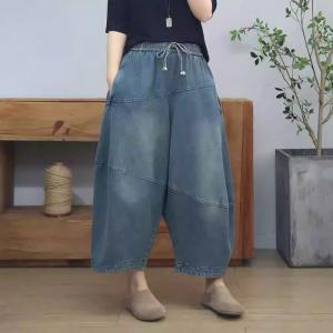 Ladies Baggy Wide Leg Jeans