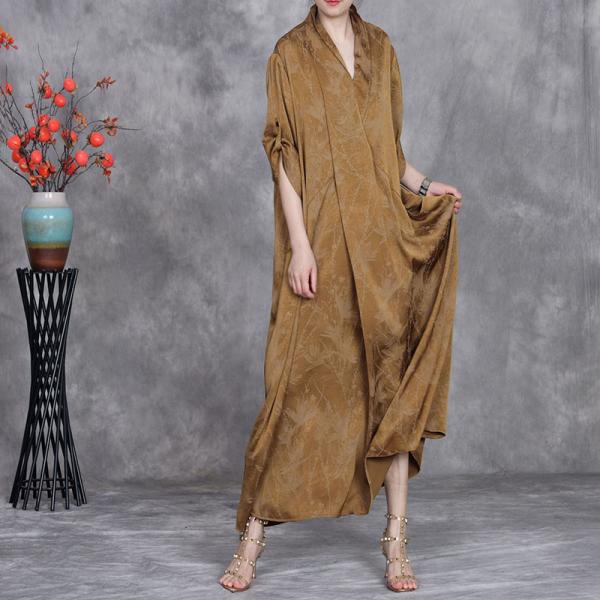 Modest Jacquard Printed Maxi Church Dress