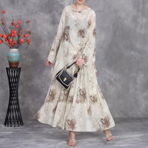 Summer Printed Tied Tunic with Mulberry Silk Maxi Skirt