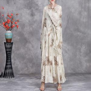 Summer Printed Tied Tunic with Mulberry Silk Maxi Skirt