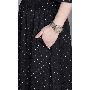 Little White Dots Asymmetrical Tunic with Silk Black Skirt
