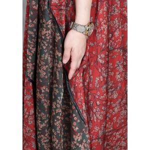 Summer Beach Red Floral Maxi Overall Dress