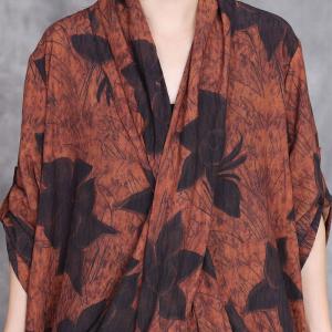 Maple Patterns Front Cross Maxi Kimono Dress